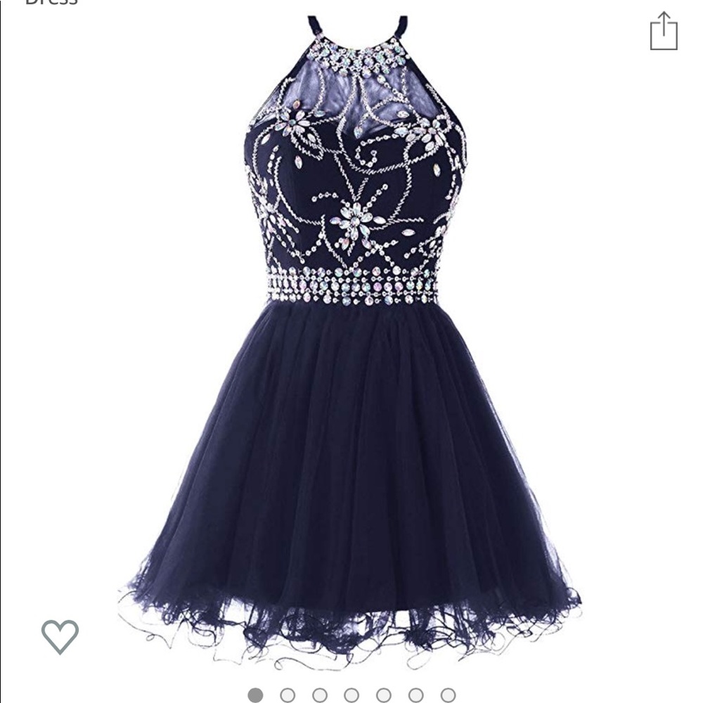 Navy blue short homecoming dress
